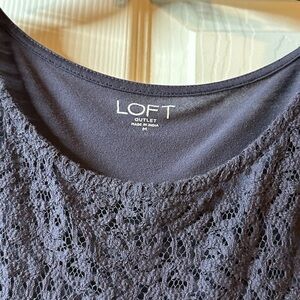 LOFT Women's Charcoal Lace Blouse